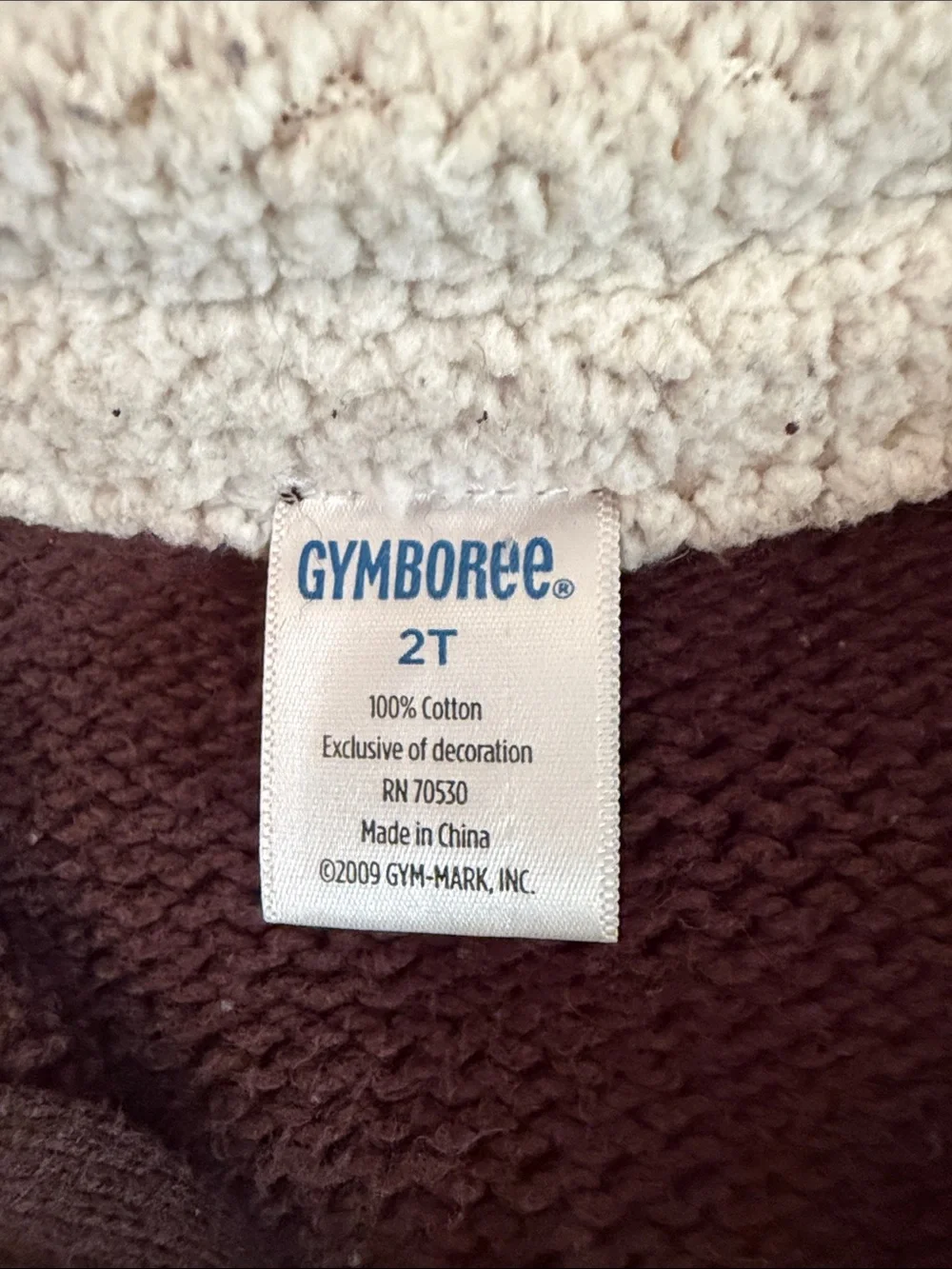 Gymboree Brown Knit Zip Sweater with Cream Fair Isle Accents
